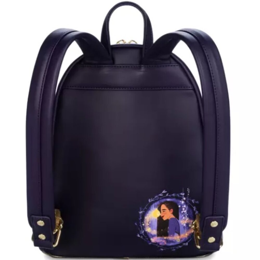 Loungefly Disney Wish Mini Backpack Disney Parks Asha and Star Purple & Gold - Picture 16 of 17